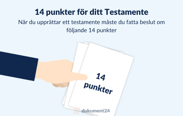 14 punkter för ditt testamente