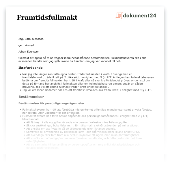 Dokument 24 framtidsfullmakt