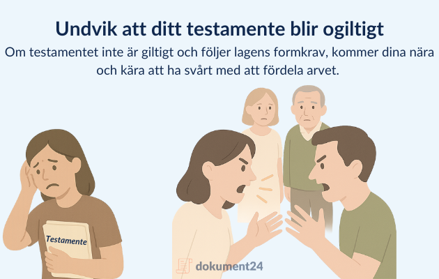 Bild som illustrerar konflikter mellan arvingar på grund av ogiltigt testamente