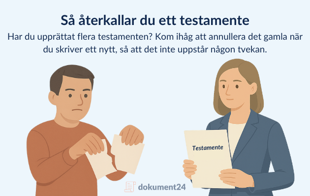 Återkalla tidigare testamenten