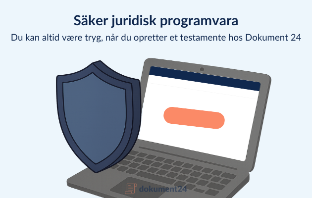 Bild som illustrerar ett juridiskt giltigt skapat testamente via juridisk mjukvara